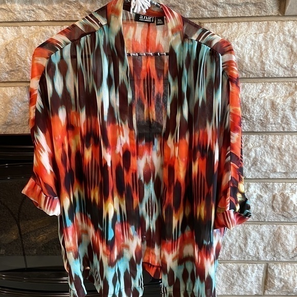 ana petite XL open front sheer cardigan - Picture 3 of 6